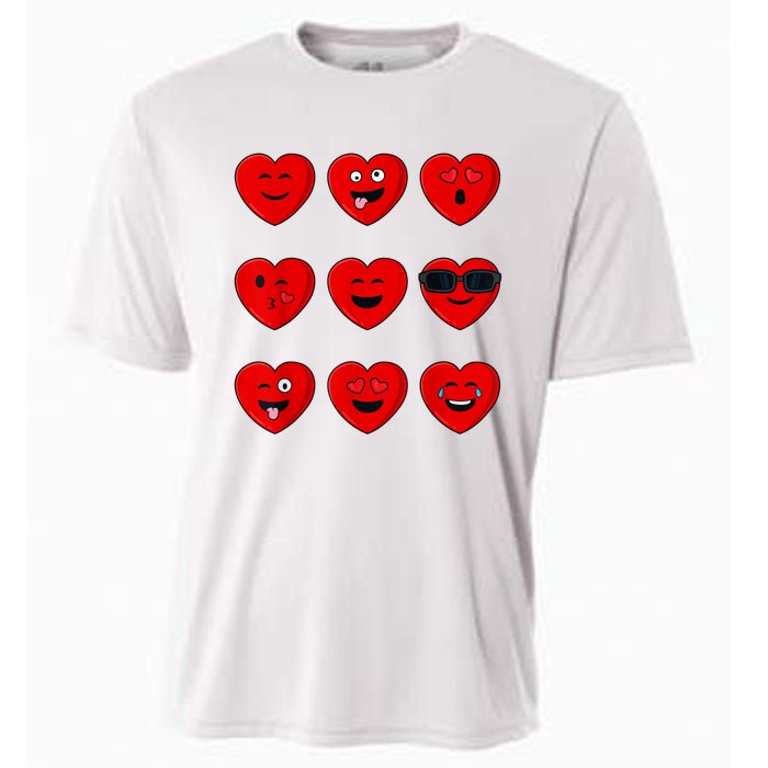 Valentines Day Silly Faces Hearts Funny Cooling Performance Crew T-Shirt