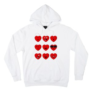 Valentines Day Silly Faces Hearts Funny Hoodie