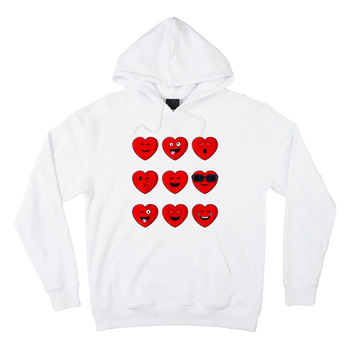 Valentines Day Silly Faces Hearts Funny Hoodie