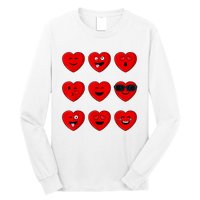 Valentines Day Silly Faces Hearts Funny Long Sleeve Shirt