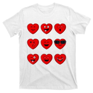 Valentines Day Silly Faces Hearts Funny T-Shirt