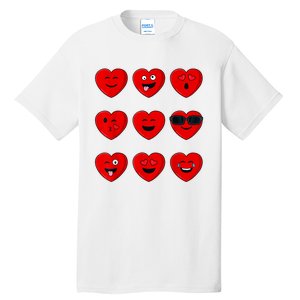 Valentines Day Silly Faces Hearts Funny Tall T-Shirt