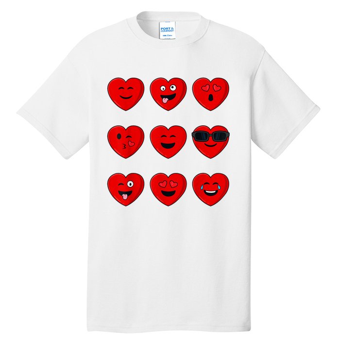 Valentines Day Silly Faces Hearts Funny Tall T-Shirt