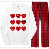 Valentines Day Silly Faces Hearts Funny Long Sleeve Pajama Set