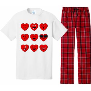 Valentines Day Silly Faces Hearts Funny Pajama Set