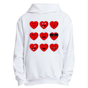 Valentines Day Silly Faces Hearts Funny Urban Pullover Hoodie