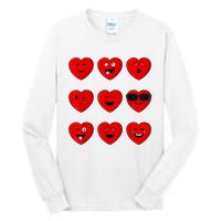 Valentines Day Silly Faces Hearts Funny Tall Long Sleeve T-Shirt