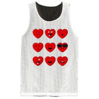 Valentines Day Silly Faces Hearts Funny Mesh Reversible Basketball Jersey Tank