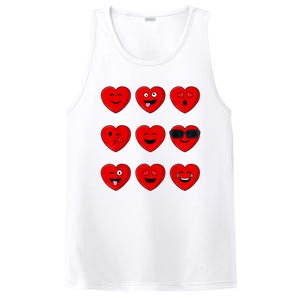 Valentines Day Silly Faces Hearts Funny PosiCharge Competitor Tank