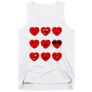 Valentines Day Silly Faces Hearts Funny Tank Top