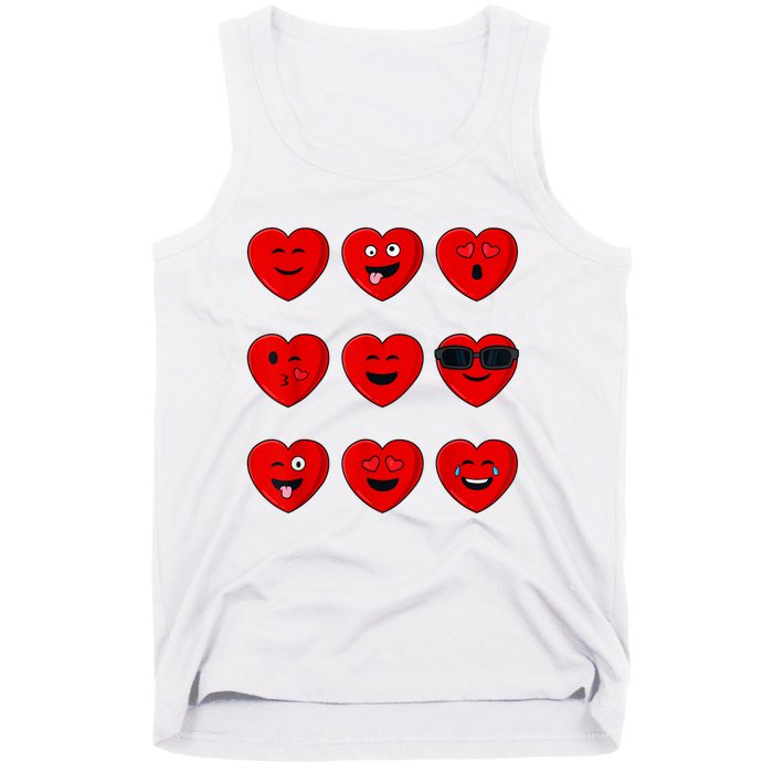 Valentines Day Silly Faces Hearts Funny Tank Top