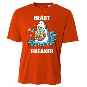 Valentines Day Shark Heart Breaker Funny Cooling Performance Crew T-Shirt