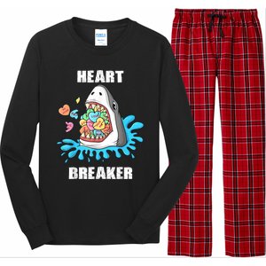 Valentines Day Shark Heart Breaker Funny Long Sleeve Pajama Set