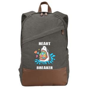 Valentines Day Shark Heart Breaker Funny Cotton Canvas Backpack