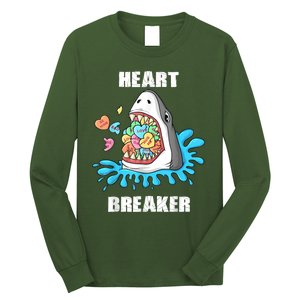 Valentines Day Shark Heart Breaker Funny Long Sleeve Shirt