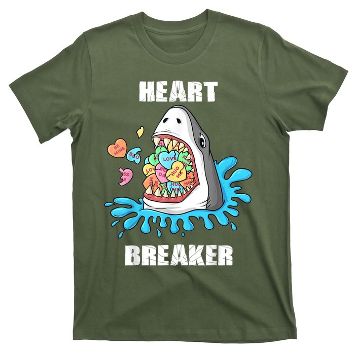 Valentines Day Shark Heart Breaker Funny T-Shirt