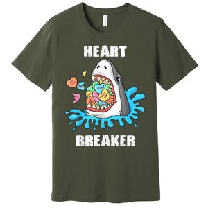 Valentines Day Shark Heart Breaker Funny Premium T-Shirt