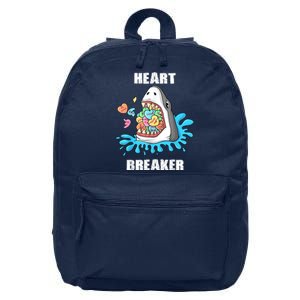 Valentines Day Shark Heart Breaker Funny 16 in Basic Backpack