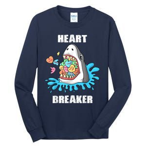 Valentines Day Shark Heart Breaker Funny Tall Long Sleeve T-Shirt