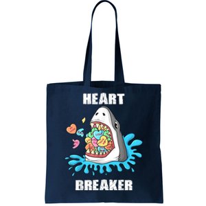 Valentines Day Shark Heart Breaker Funny Tote Bag