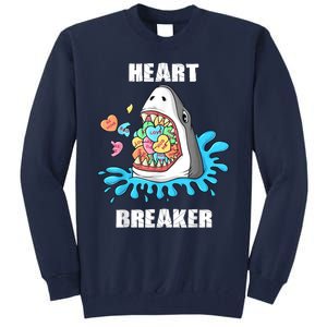 Valentines Day Shark Heart Breaker Funny Tall Sweatshirt