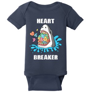 Valentines Day Shark Heart Breaker Funny Baby Bodysuit