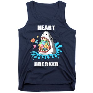 Valentines Day Shark Heart Breaker Funny Tank Top