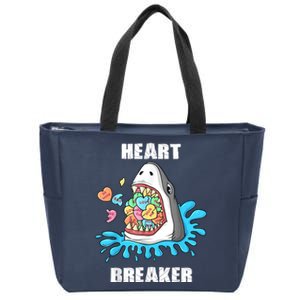 Valentines Day Shark Heart Breaker Funny Zip Tote Bag