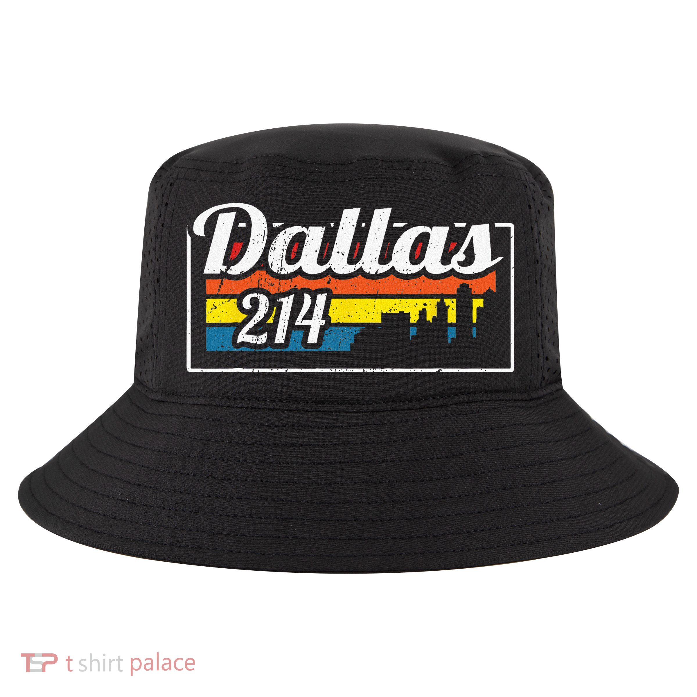 Vintage Dallas Skyline 214 State Of Texas Retro Gift Cool Comfort Performance Bucket Hat