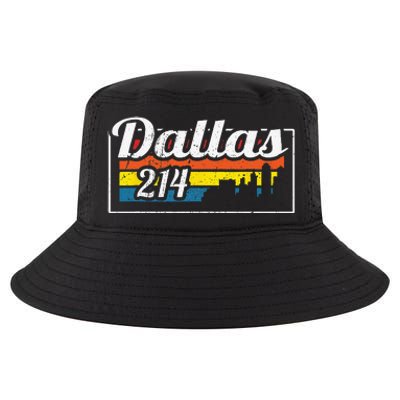 Vintage Dallas Skyline 214 State Of Texas Retro Gift Cool Comfort Performance Bucket Hat