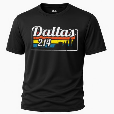 Vintage Dallas Skyline 214 State Of Texas Retro Gift Performance Shirt