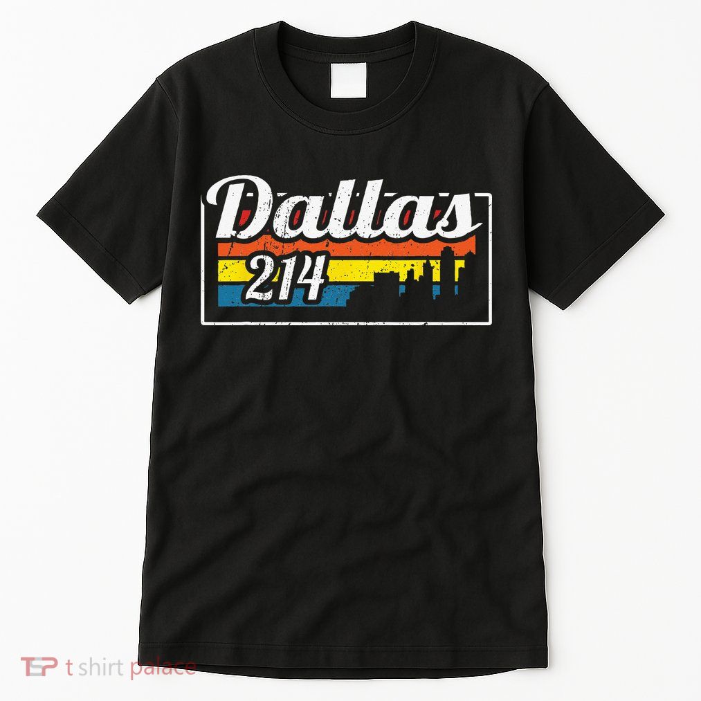 Vintage Dallas Skyline 214 State Of Texas Retro Gift Tall T-Shirt