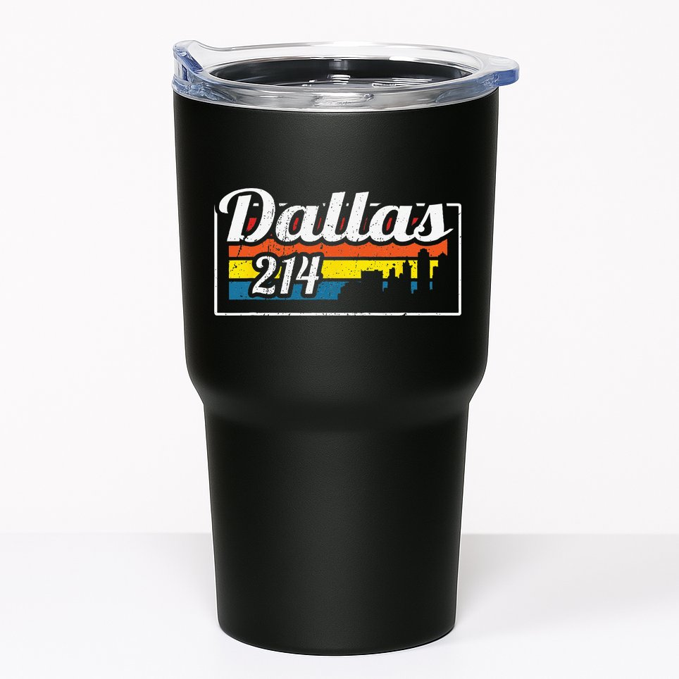 Vintage Dallas Skyline 214 State Of Texas Retro Gift Tumbler