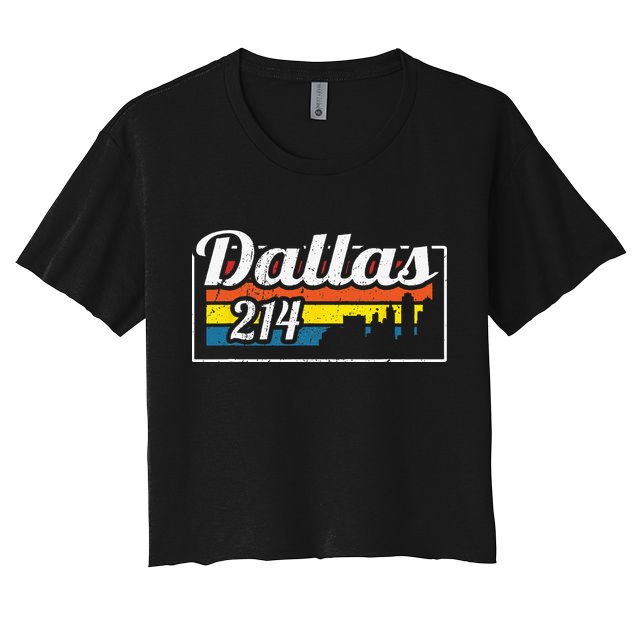 Vintage Dallas Skyline 214 State Of Texas Retro Gift Crop Top