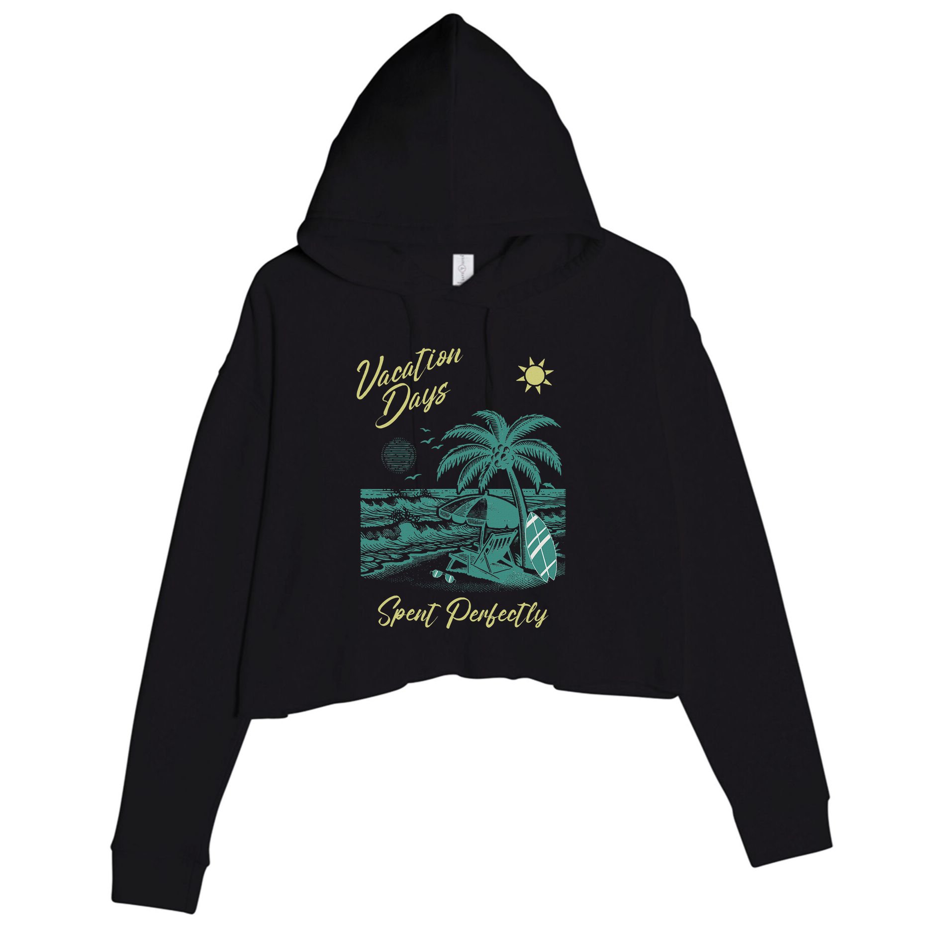 Vacation Days Spent Perfectly Beach T Crop Fleece Hoodie