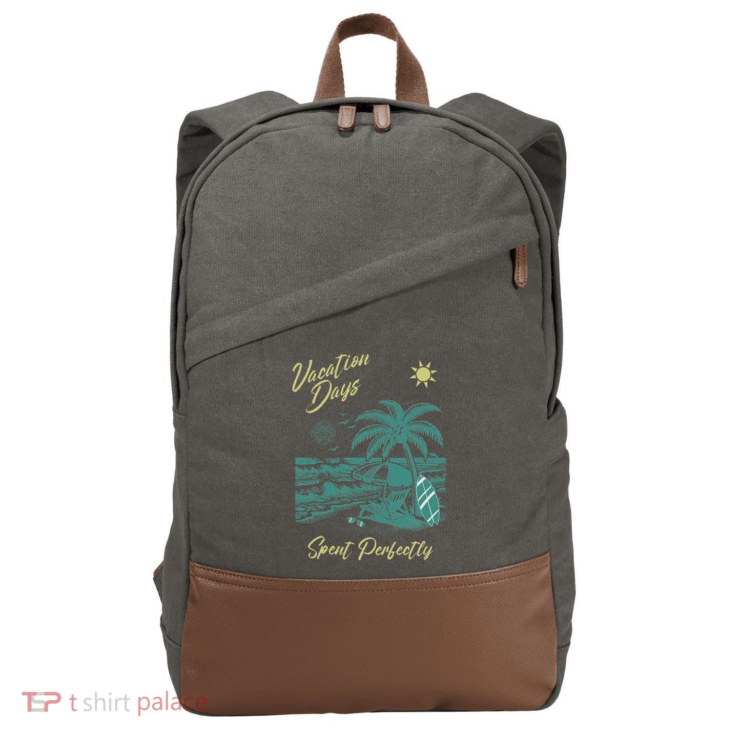 Vacation Days Spent Perfectly Beach T Cotton Canvas Backpack