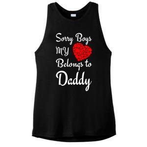 Valentine's Day Sorry My Heart Belongs To Daddy Gift Ladies PosiCharge Tri-Blend Wicking Tank