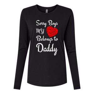 Valentine's Day Sorry My Heart Belongs To Daddy Gift Womens Cotton Relaxed Long Sleeve T-Shirt