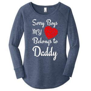 Valentine's Day Sorry My Heart Belongs To Daddy Gift Women's Perfect Tri Tunic Long Sleeve Shirt