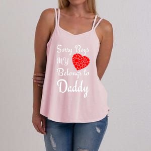 Valentine's Day Sorry My Heart Belongs To Daddy Gift Women's Strappy Tank