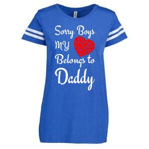 Valentine's Day Sorry My Heart Belongs To Daddy Gift Enza Ladies Jersey Football T-Shirt