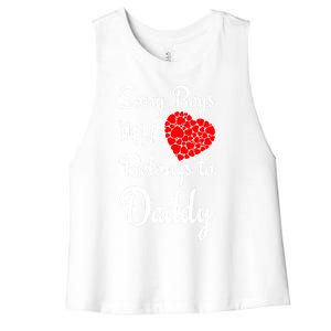 Valentine's Day Sorry My Heart Belongs To Daddy Gift Women's Racerback Cropped Tank