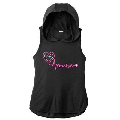 Valentines Day Stethoscope Heartbeat Rn Case Ager Nurse Gift Ladies PosiCharge Tri-Blend Wicking Draft Hoodie Tank