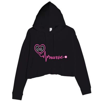 Valentines Day Stethoscope Heartbeat Rn Case Ager Nurse Gift Crop Fleece Hoodie