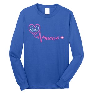 Valentines Day Stethoscope Heartbeat Rn Case Ager Nurse Gift Long Sleeve Shirt