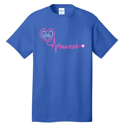 Valentines Day Stethoscope Heartbeat Rn Case Ager Nurse Gift Tall T-Shirt