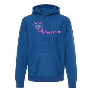 Valentines Day Stethoscope Heartbeat Rn Case Ager Nurse Gift Premium Hoodie