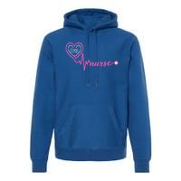 Valentines Day Stethoscope Heartbeat Rn Case Ager Nurse Gift Premium Hoodie