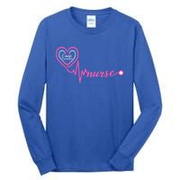 Valentines Day Stethoscope Heartbeat Rn Case Ager Nurse Gift Tall Long Sleeve T-Shirt