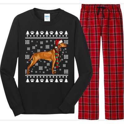 Vizsla Dog Santa Hat Xmas Ugly Christmas Gift Long Sleeve Pajama Set